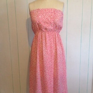 Vintage Altered Pink Dress Bow Print