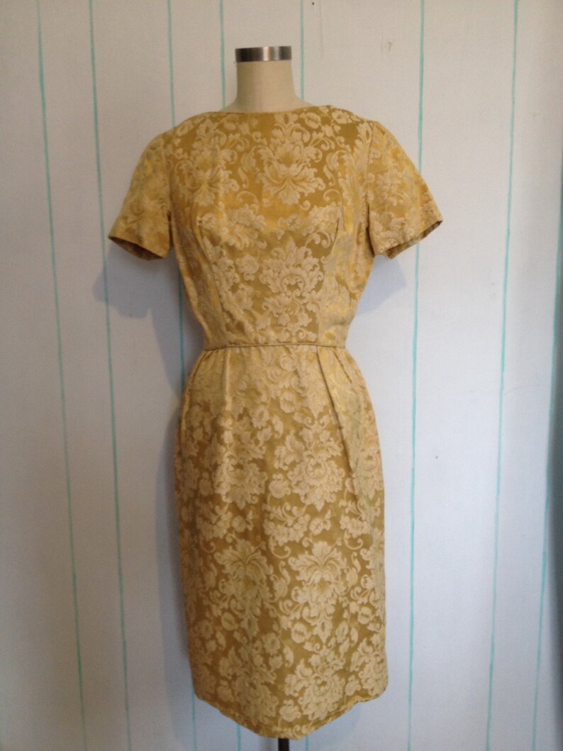 Beautiful 1950's Gold Vintage Dress - Etsy
