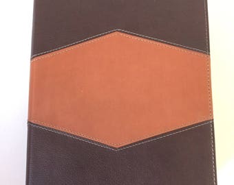 Brown and Bronze Diamond Blank Leather Journal