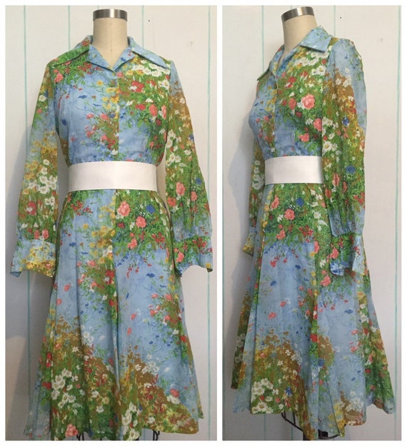 Novelty Print Brook Hollow 70s Dress