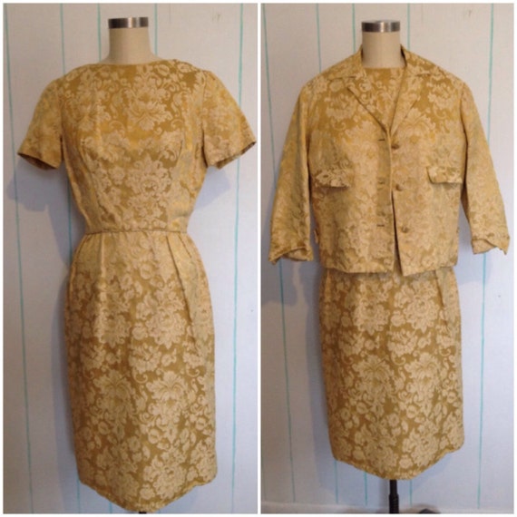 Beautiful 1950's Gold Vintage Dress