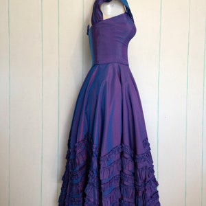 Handmade Ruffled Purple Evening Gown Size 7 image 5