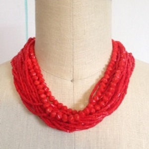 17 Red Multi strand Vintage Necklace image 4