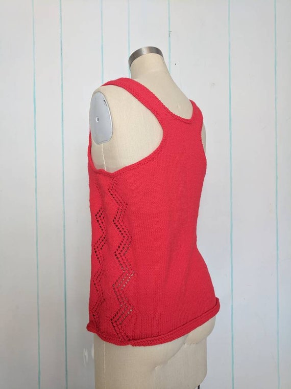 70s Red Knit Tank Size Large - image 2