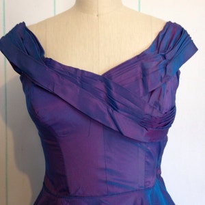 Handmade Ruffled Purple Evening Gown Size 7 image 2