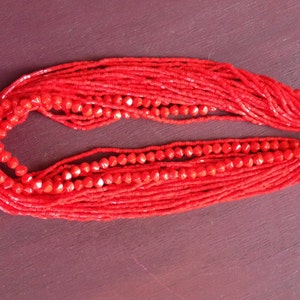 17 Red Multi strand Vintage Necklace image 5