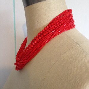 17 Red Multi strand Vintage Necklace image 2