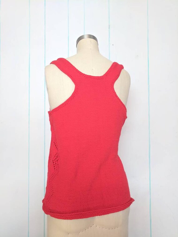 70s Red Knit Tank Size Large - image 8