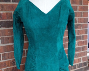 Green Sued Dress Size 8