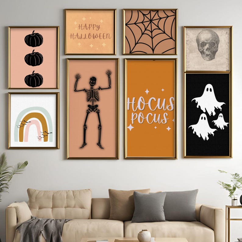 25 Halloween Prints Wall Art, Bundle of 25 Halloween Printables, Spooky ...