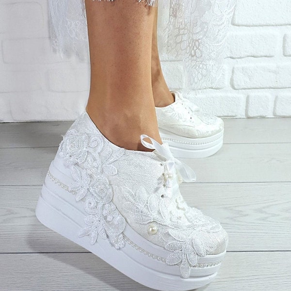 blue wedge bridal shoes