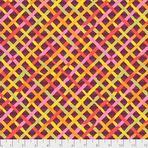 one yard cut Kaffe Fassett Mad Plaid - Maroon || Classics