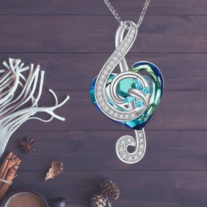 Music Necklace 925 Sterling Jewelry Music Note Necklace For Women