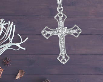 Cross Necklace 925 Sterling Silver Jesus Necklace For Women Christian