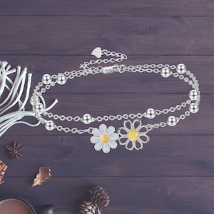 Daisy Bracelet For Women Girls Sterling Silver Daisy Flower Bracelet Daisy Jewelry for Women