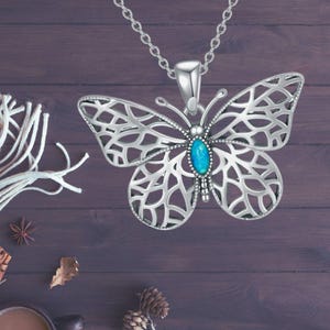 Butterfly Necklace For Women 925 Sterling Silver Nature Pendant Necklace