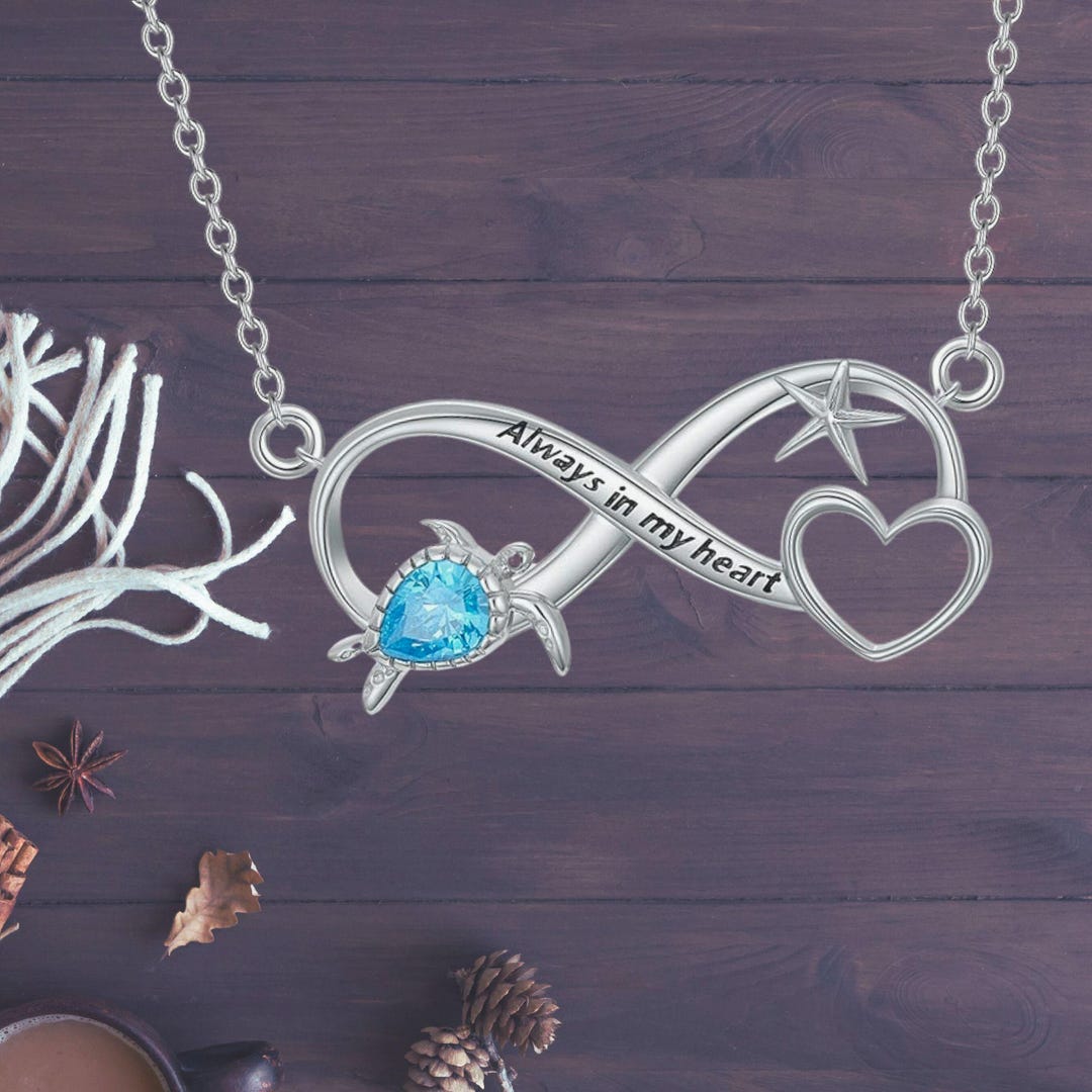 Turtle Infinity Infinity Turtle Love Heart Necklace for Women 925 Sterling Silver ...