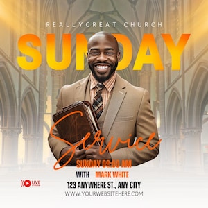 Church Flyer, DIY Flyer, Church Conference Flyer, Church Service, Prayer Flyer, Worship Flyer, Template Design, Sunday Service, Ministry