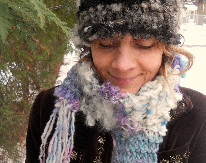 Knit Hat Curly Wool Rustic Chunky Warm Winter Hat Warmest Etsy