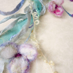 silky adornment/scarf/lariat from the enchanted forest dreaming of sparkling meadow flowers image 5