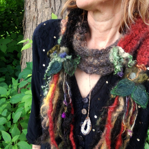 woodland wild faerie rustic autumn forest scarf lariat garland - her wilder side