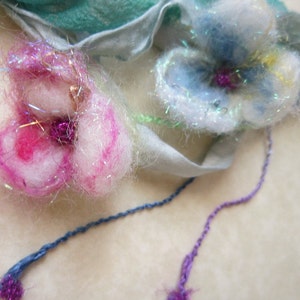 silky adornment/scarf/lariat from the enchanted forest dreaming of sparkling meadow flowers image 2