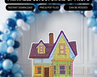 Recorte de casa: Decoración para fiesta de cumpleaños (Descarga digital)