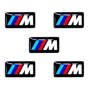 thumbnail image 2 of BMW M Sport Wheel Center Cap Decal Stickers – 17mm X 9mm – Set Of 4 – Glossy Black/White/Red Emblem 2 of 5