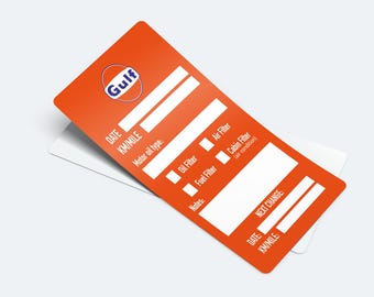 10x GULF Oil Change Service Reminder Stickers for Cars Trucks Vans - Vinyl