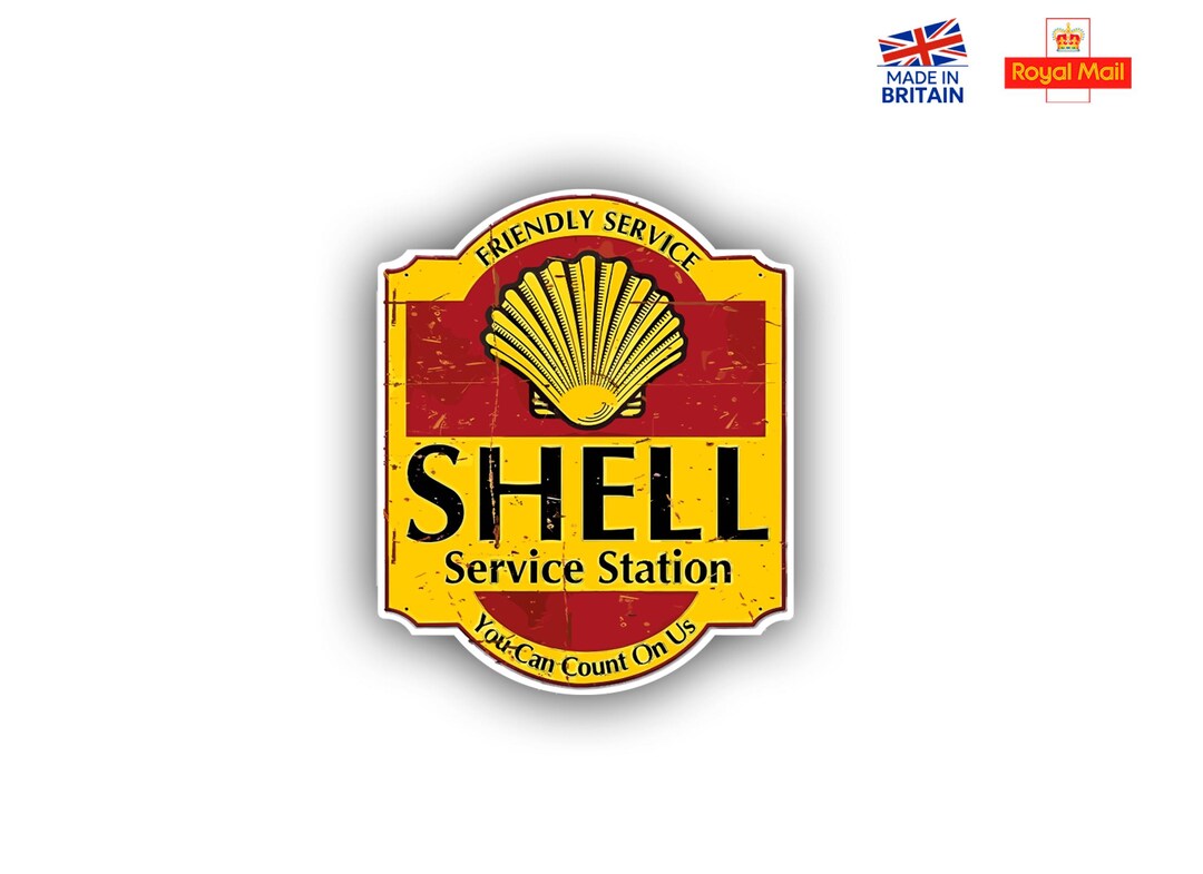 Shell Van Sticker 2x SHELL Oil Stickers Vintage Sticker Car Motorcycle Retro Gasoline ...