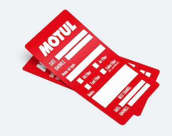 4 x Motul Oil Change Service Reminder Stickers for Cars Trucks Vans - Vinyl