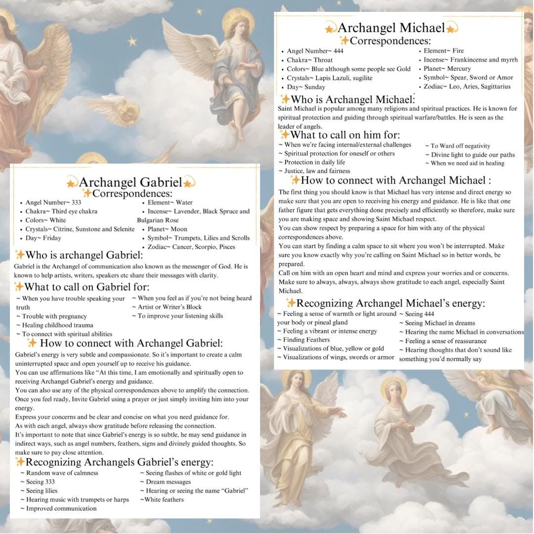 Angelic Guid Beginner's Guide to Connecting With Archangels, Printable PDF, Angelic ...