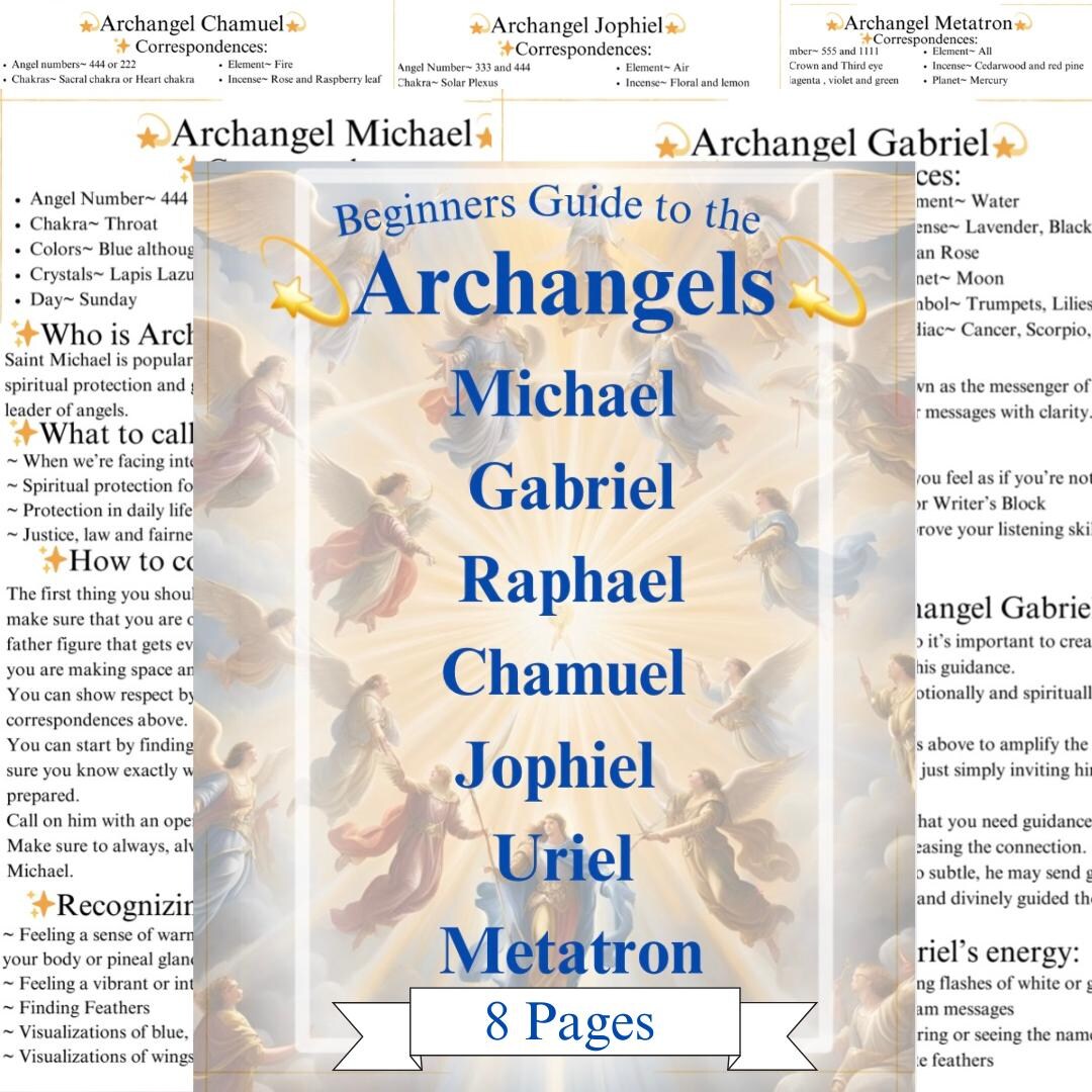 Angelic Guid Beginner's Guide to Connecting With Archangels, Printable PDF, Angelic ...