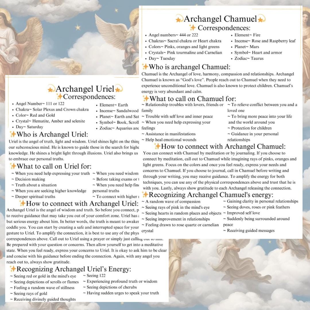 Angelic Guid Beginner's Guide to Connecting With Archangels, Printable PDF, Angelic ...