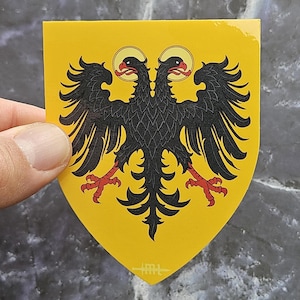 Adesivo do Sacro Império Romano, Adesivo de Vinil com Brasão do Sacro Império Romano, Império Alemão, Medieval, Presente histórico para entusiastas da história