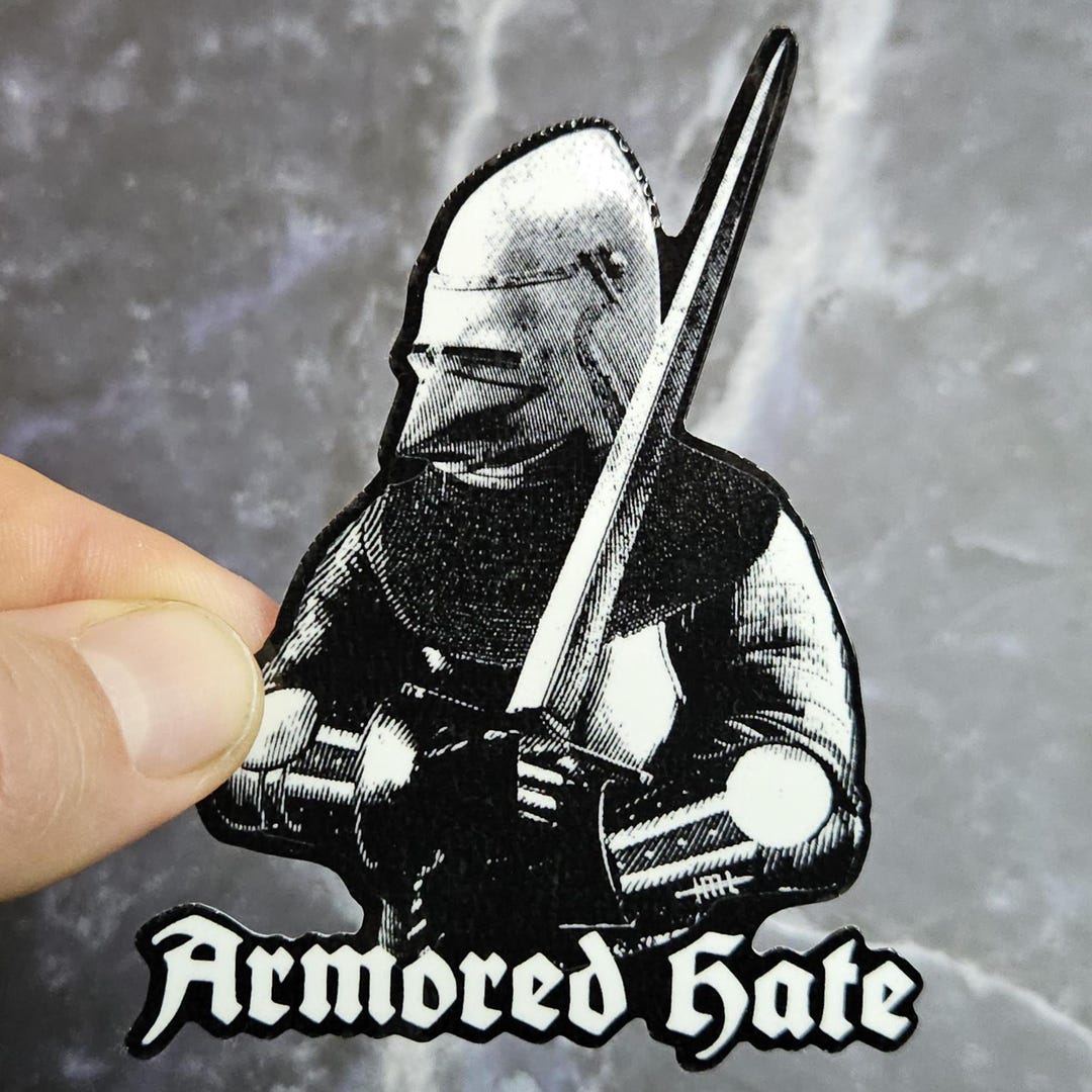 Armored Hate Medieval Knight Vinyl Sticker - Dark Aesthetic Knight ...