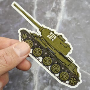 Adesivo de tanque T34-85, adesivo de vinil soviético antigo T34-85, decalque histórico de tanque médio soviético da Segunda Guerra Mundial, presente para entusiastas militares e de história