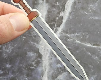 Roman Gladius Sword Vinyl Sticker - Legionary Sword Laminated Decal