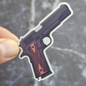 Colt 1911-sticker, geweervinylsticker, vuurwapensticker, sticker 1911, cadeausticker voor liefhebbers van leger, wapens en geschiedenis