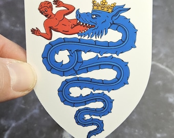 Coat of Arms of the House of Visconti Vinyl Sticker - Milan Heraldic Laminated Decal