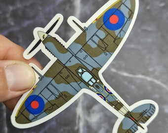 Supermarine Spitfire Mk IX Vinyl Sticker - WWII British RAF Aircraft Fighter Laminated Decal