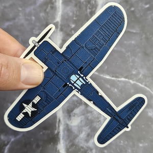 F4U Corsair Sticker, WWII Fighter Sticker, Navy Vinyl Sticker, NAVY Decal, Glossy Vinyl Sticker for Warbird and Aviation History enthusiasts