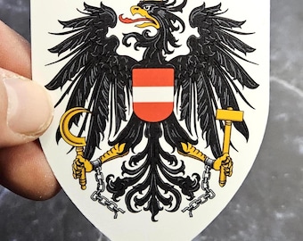 Coat of Arms of Austria Vinyl Sticker - Republic of Austria Laminated Decal