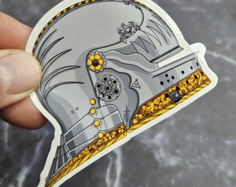 Emperor Maximilian I Sallet Helmet Vinyl Sticker- Historical Laminated Decal