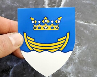 Coat of Arms of Helsinki Vinyl Sticker - Laminated Finland Decal