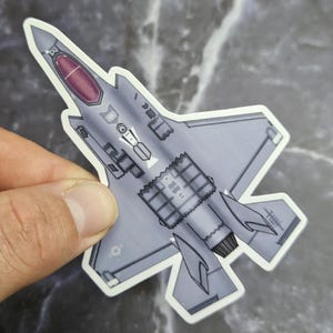 F35 Sticker, F35A Lightning II Stealth Fighter Vinyl Sticker, F-35A Decal, Fighter Aircraft gift for military and aviation enthusiasts