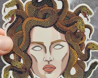 Medusa Vinyl Sticker - Greek Mythology Laminated Decal
