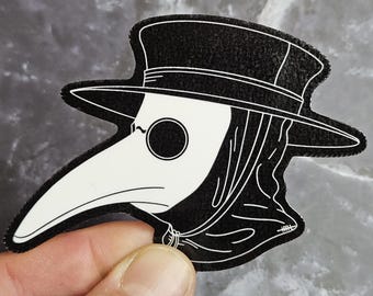 Plague Doctor Mask Vinyl Sticker - Black Death Laminated Decal