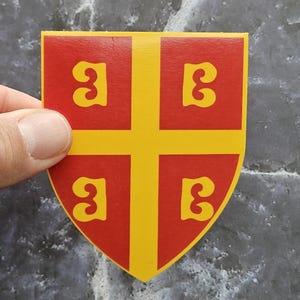 Adesivo scudo Impero bizantino, adesivo in vinile stemma Impero bizantino, adesivo regalo per gli appassionati di storia