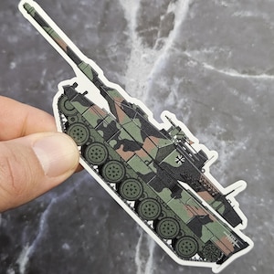 Pegatina de Leopard 2, vinilo para tanque Leopard, Leopard-2, calcomanía MBT, pegatina para tanque de batalla principal, regalo para entusiastas militares y de la historia.